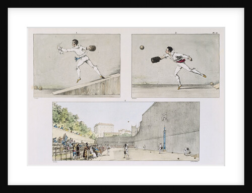 Illustration of 19th Century Italian Ball Game by Anonymous
