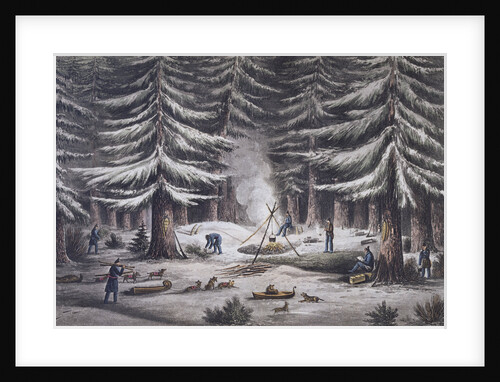 Manner of Making a Resting Place on a Winter's Night by Edward Finden