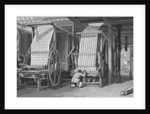 Illustration Depicting Calico Printing at a Factory by Anonymous