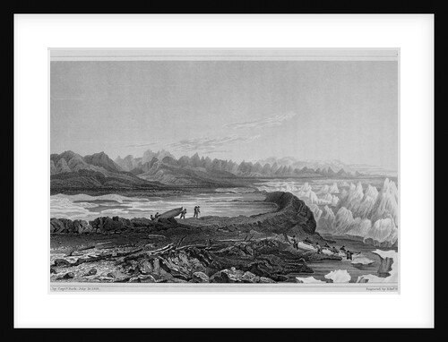 Launching Boats Across a Reef Opposite to Mount Conybeare by Edward Finden