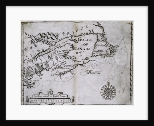 Early 17th-Century Map of the North American Coast from Cape Cod to Newfoundland by Anonymous