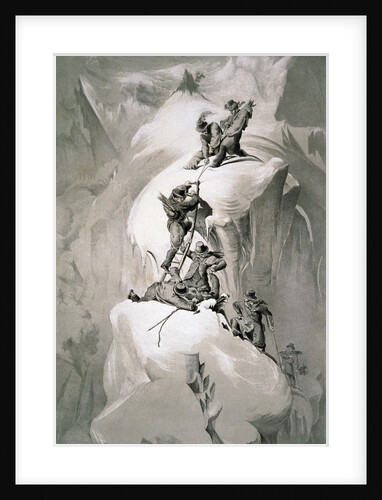 Illustration Depicting Expedition Members on the Ascent of Mont Blanc by Anonymous
