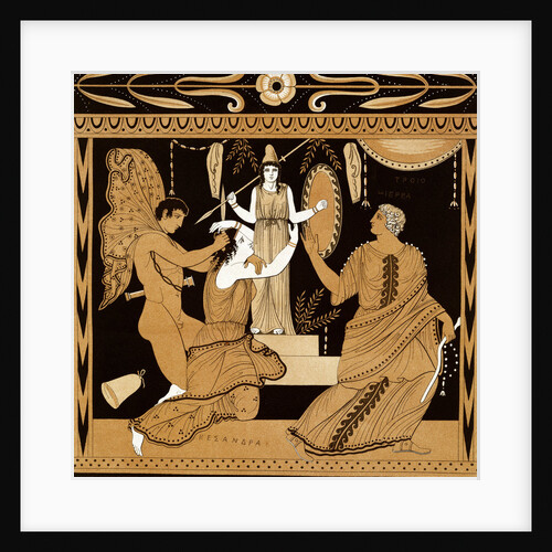 19th Century Greek Vase Illustration of Cassandra with Apollo and Minerva by Anonymous