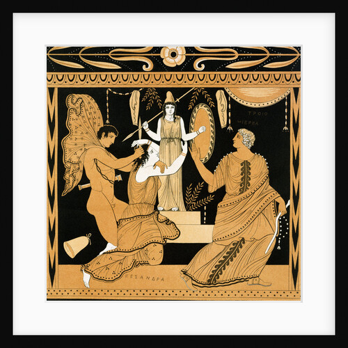 19th Century Greek Vase Illustration of Cassandra with Apollo and Minerva by Anonymous
