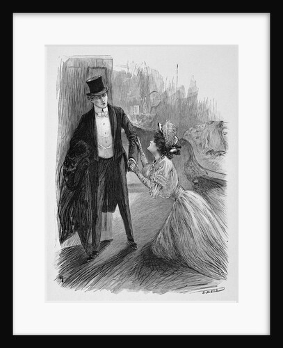 Illustration of a Woman Begging on her Knees by Paul Hiriat