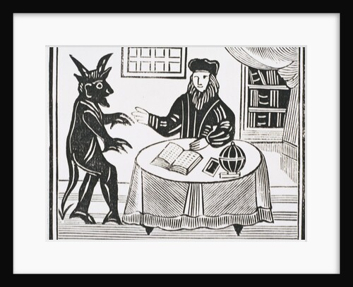Faust Sitting at His Table with the Devil Giving Counsel by Anonymous