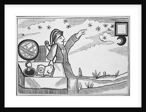Illustration of Man Studying the Signs of the Moon and Stars by Anonymous