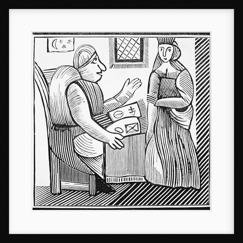 Illustration of a Fortune Teller Reading Magical Signs to a Paying Customer by Anonymous