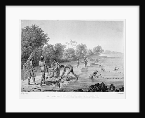 Marianas Islands: Fishing Practices of the Ancient Inhabitants Book Illustration by Anonymous