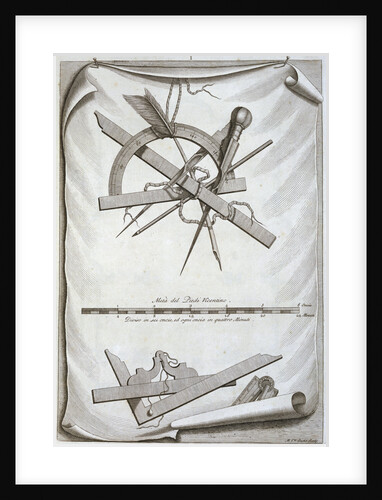 Book Illustration of Architects' and Surveyors' Tools by Micheal van der Gucht