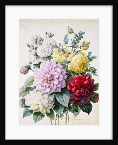 Bouquet of Dahlias and Roses by Camille de Chantereine