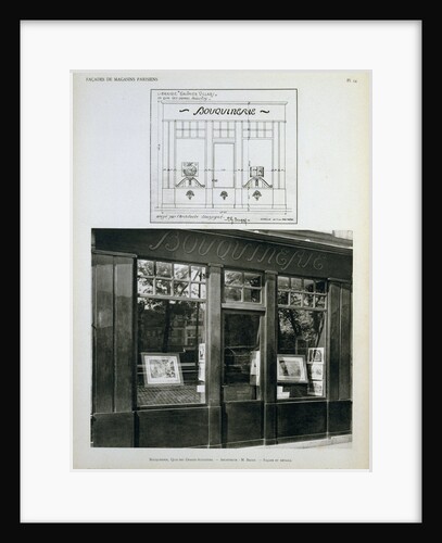 Facade and Blueprint of the Bouquinerie Shop in Paris by Anonymous