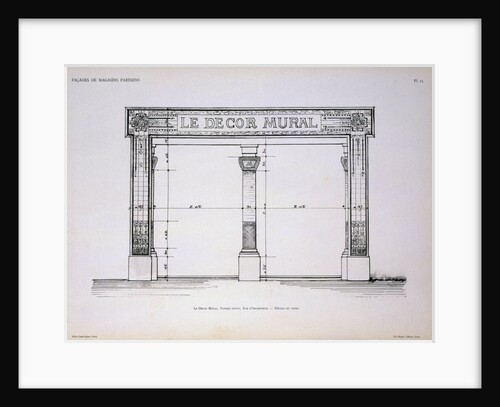 Plan of the Facade of Le Decor Mural Shop in Paris by Anonymous