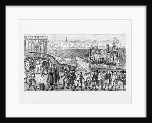 Illustration of the Hanging of the Pirate Klaus Stoertebeker and 70 Accomplices in Hamburg, 1401 by Anonymous