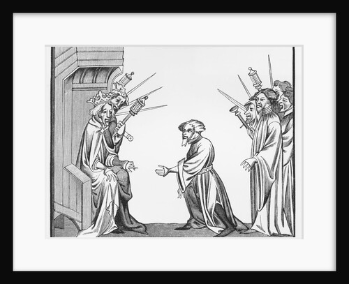 King Charlemagne Receiving an Oath of Fidelity from the Chroniques de St Denis Manuscript by Anonymous