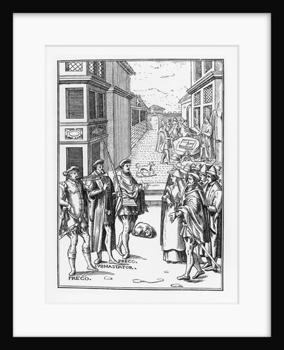 Illustration of a Business Transaction on the Street in Northumberland in the 16th Century by Anonymous