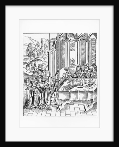 Illustration of a State Banquet in a Gothic Pavilion after a Woodcut from Vergil by Anonymous