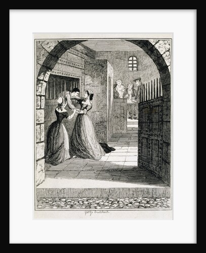 Illustration of Jack Sheppard Escaping from his Cell at Newgate Prison by George Cruikshank