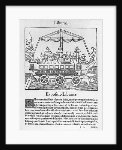 Woodcut of a Fast Warship Powered by Christoffel Schwytzer