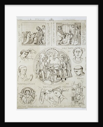 Book Illustration of Monks and Priests Being Tonsured by Anonymous