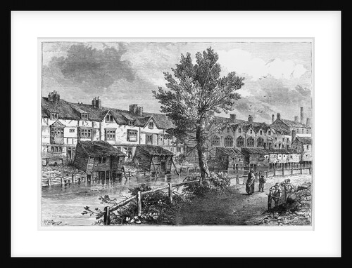 19th-Century Illustration of Old Houses in London Street, Dockhead by Anonymous