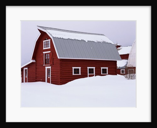 Red Barn in the Snow by Anonymous