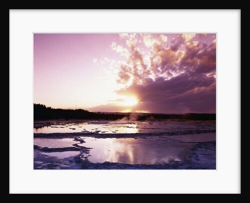Sunset at Great Fountain Geyser by Anonymous