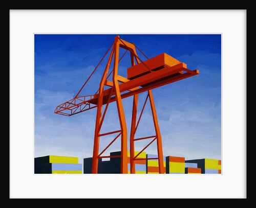 Crane with Containers by Mary Iverson