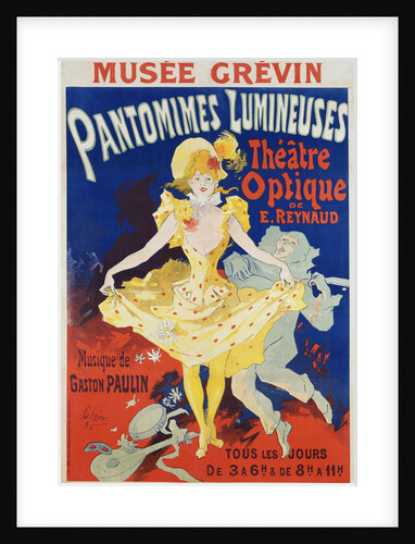 French Poster for Early Motion Picture Pantommes Lumineuses by Jules Cheret