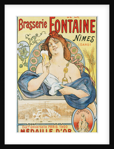 Brasserie de la Fontaine Poster by Artigue