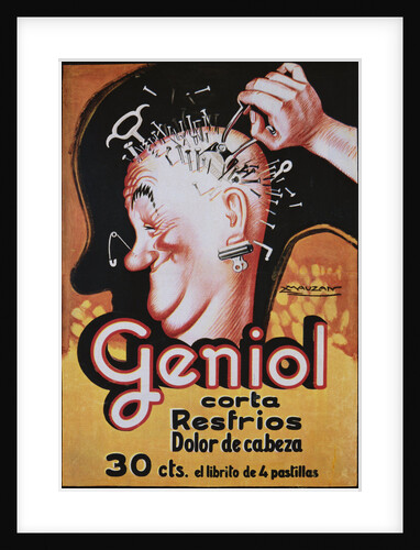 Geniol Poster with a Pierced Head by Achille Mauzan