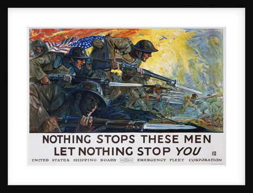 Nothing Stops These Men Recruitment Poster by H. Giles