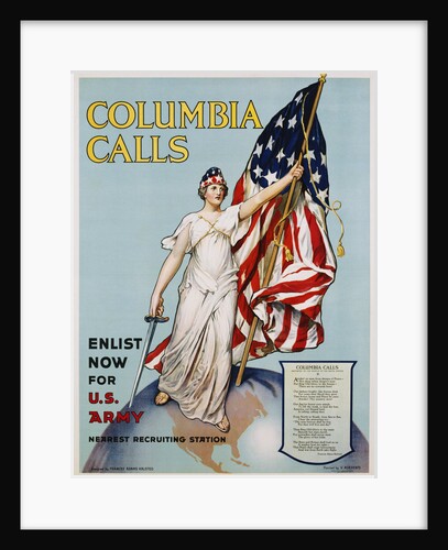 Columbia Calls Recruitment Poster by Frances Adams Halsted and V. Aderente by Anonymous