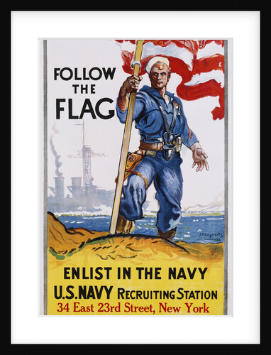 Follow the Flag Recruitment Poster by James Daugherty