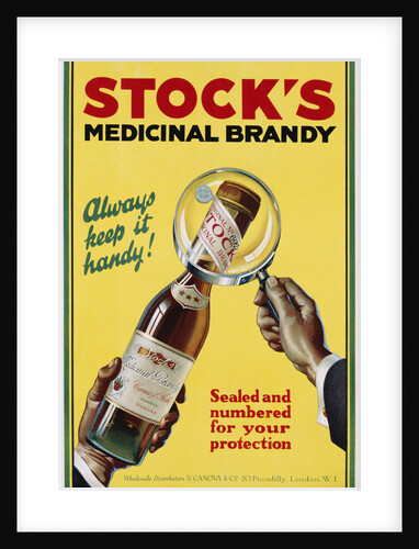 Stock's Medicinal Brandy Poster by Anonymous