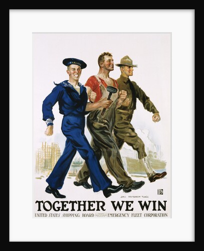 Together We Win Poster by James Montgomery Flagg