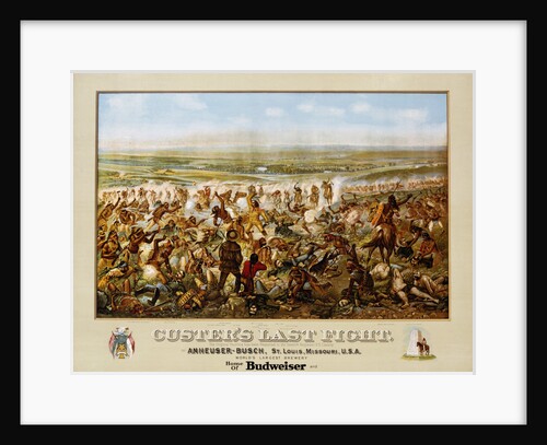 Custer's Last Fight Color Print from Painting by Anonymous