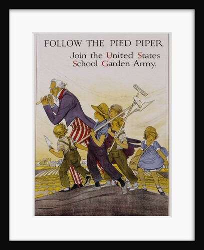 Follow the Pied Piper United States School Garden Poster by Anonymous