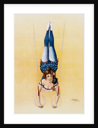 Poster Depicting a Female Acrobat Using Rings by Anonymous