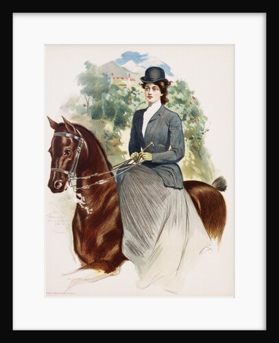 Poster Depicting a Woman Riding Sidesaddle by Thomas Mitchell Peirce