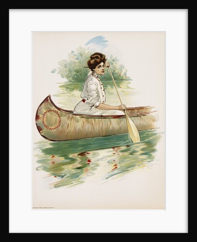 Poster Depicting a Woman Canoeing by Thomas Mitchell Peirce