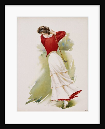 Poster Depicting a Woman Playing Golf by Maud Stumm