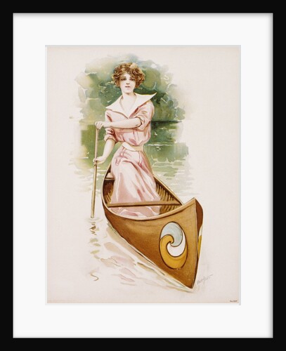 Poster Depicting a Woman Canoeing by Maud Stumm