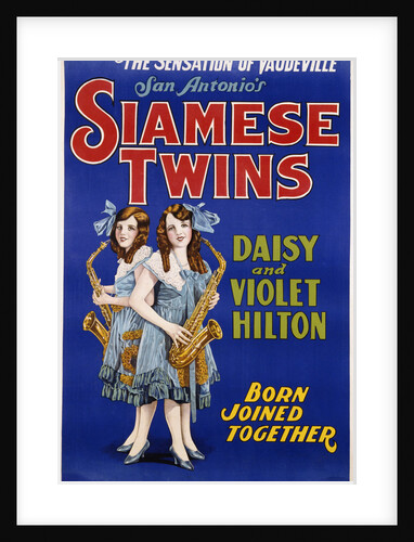 Poster Advertisement for Siamese Twins Daisy and Violet Hilton by Anonymous