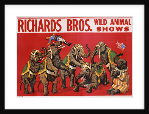 Richards Bros. Wild Animal Shows Poster by Anonymous