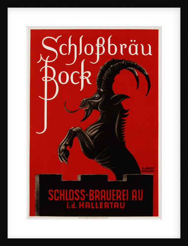 Schlossbrau Bock Beer Advertisement Poster by O.V. Kress