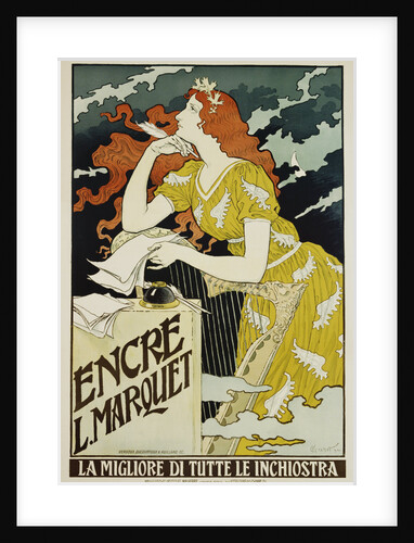 Encre L. Marquet Writing Products Poster by Eugene Grasset