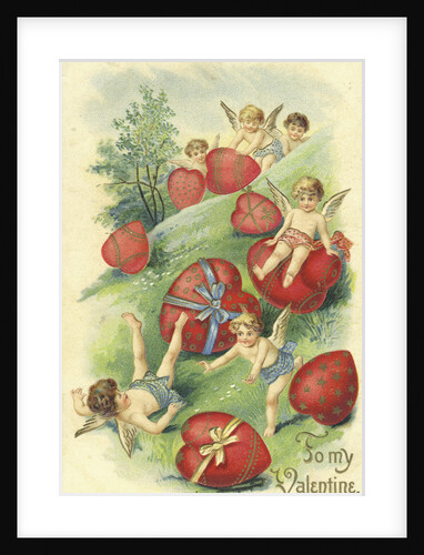 To My Valentine Greeting Card with Frolicking Cherubs by Anonymous