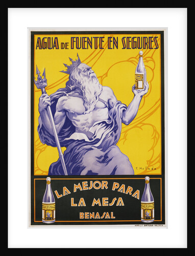 Auga de Fuente en Segures Bottled Water Poster by F. Mellado