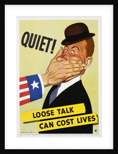 Quiet! Loose Talk Can Cost Lives Poster by Holcomb